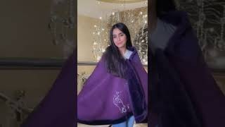 شال شتوي بناتي نسائي بالاسم تطريز حسب الطلب