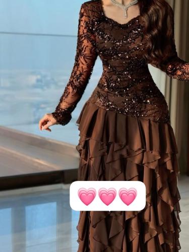 فستان سهره شيفون مبطن باربي