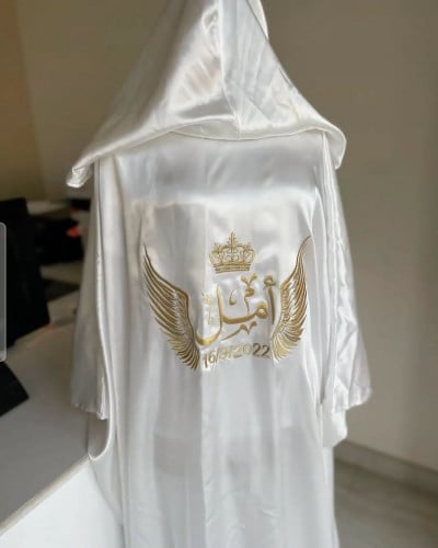 روب انيق حرير روب عروس بالاسم