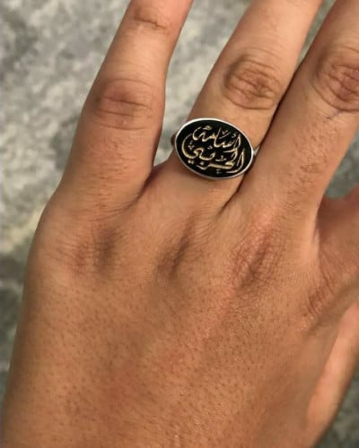 خواتم رجالية فضة إيطالي خالص عيار 925 مع نحت الاسم...