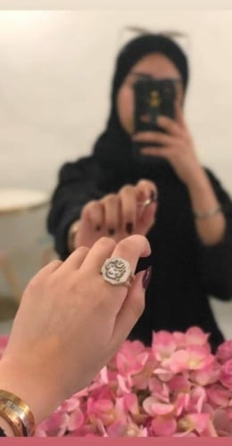 خواتم نسائي فضة إيطالي خالص عيار 925 مع نحت الاسم والسيفين ونخلة او سادة مع حجر الاونكس الكريم او مع عقيق مع زركون