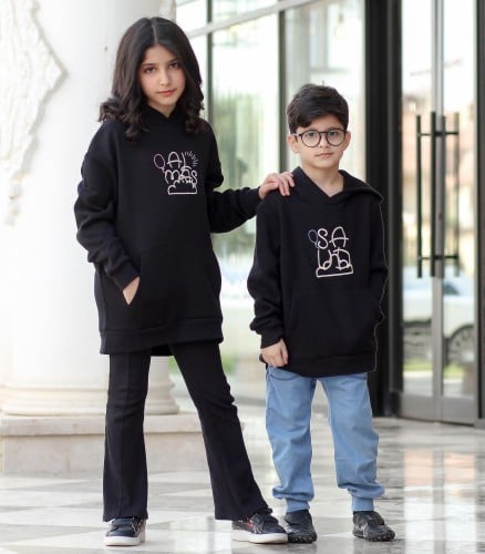 هودي شتوي ولادي بناتي تطريز حسب الطلب