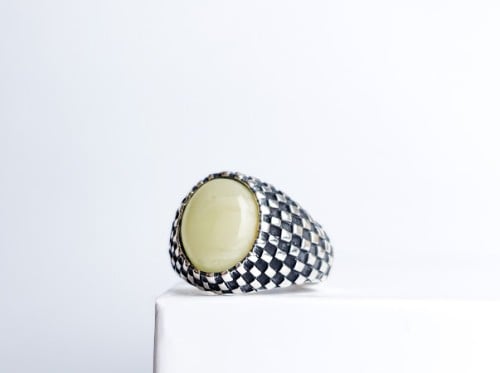 خاتم فضة رجالي مع احجار كريمة وعقيق خواتم رجاليه فضه إيطالي خالص عيار925 مع حجر كريم او مع عقيق