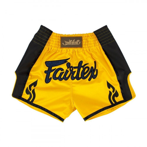 FAIRTEX YELLOW SLIM CUT MUAY THAI BOXING SHORTS (BS1701)
