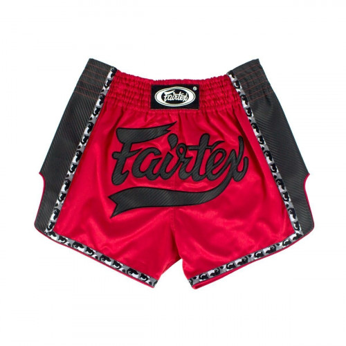 FAIRTEX RED SLIM CUT MUAY THAI BOXING SHORTS (BS1703)
