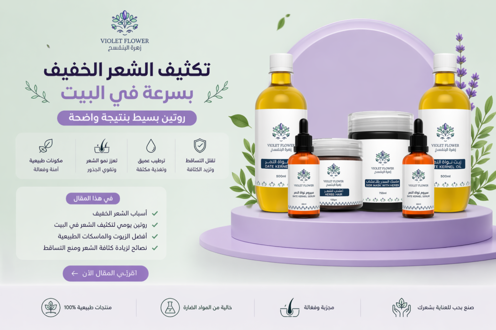 تكثيف الشعر الخفيف بسرعة | روتين بسيط يعطي نتيجة خلال أسبوع