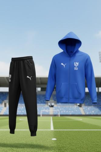 طقم شتوي بشعار الهلال بلوفر مع سروال طويل بشعار الهلال