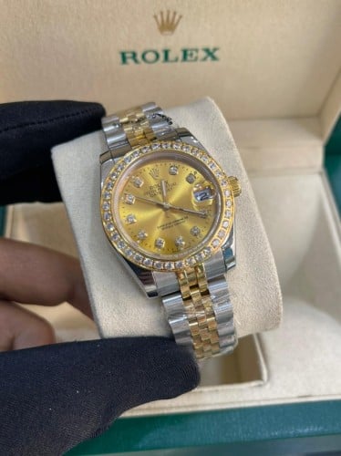 ساعة رولكس نسائي ذهبي  متجر تدفق