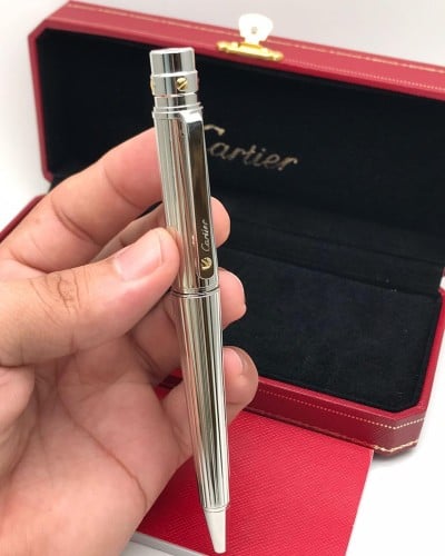 قلم كارتير سانتوس Cartier فضي _ متجر تدفق