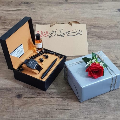 طقم ساعه رجالي بتصميم كارتير جلد