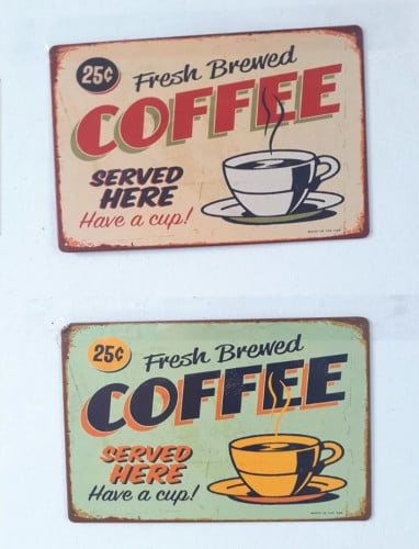 لوحات معدنية لركن القهوة