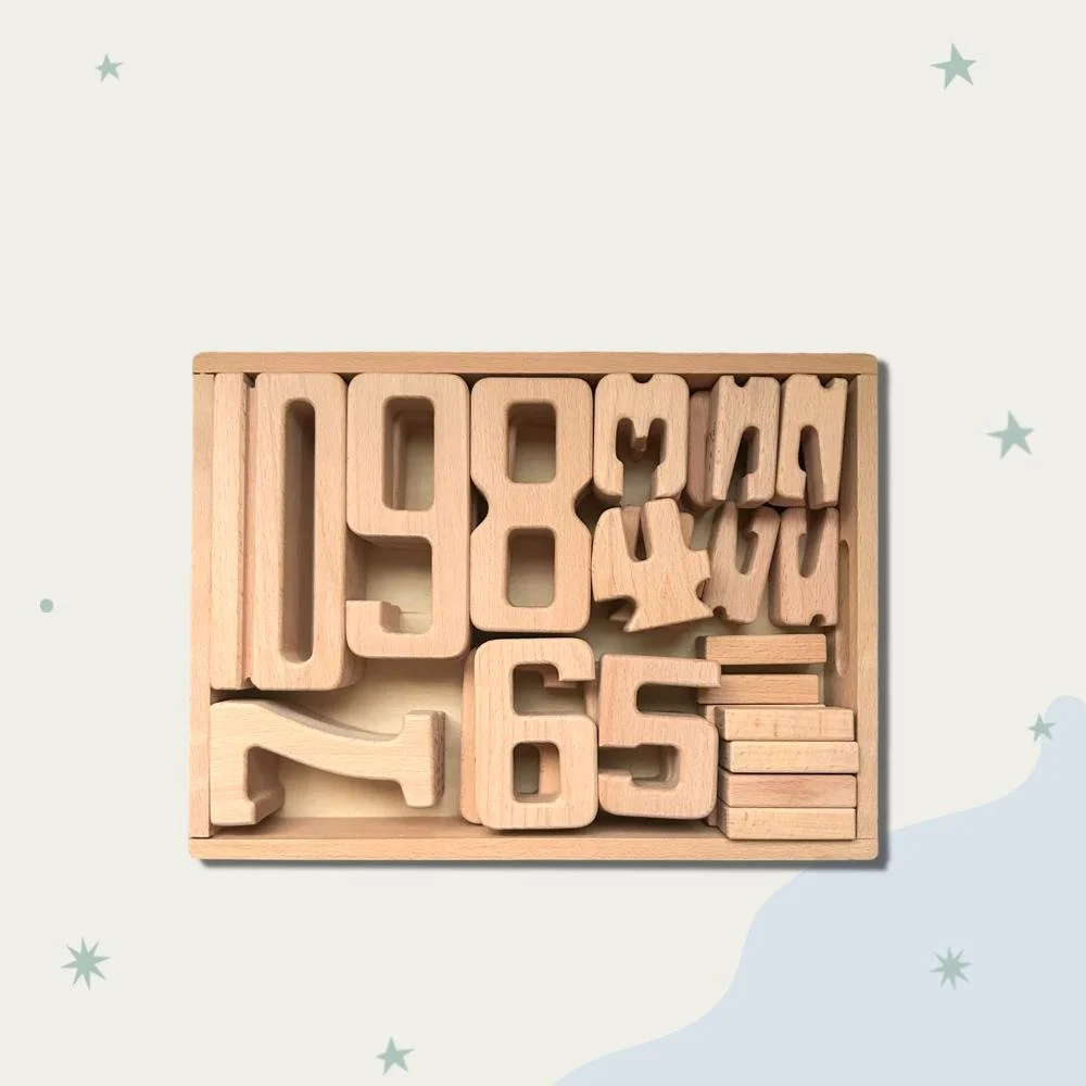 ارقام خشبية مجسمة