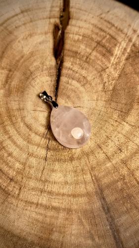 قلادة روز كوارتز دمعة Drop Rose Quartz