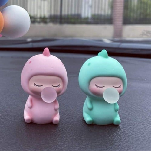 زينة سيارة بشكل دبدوب وردي او تيفاني