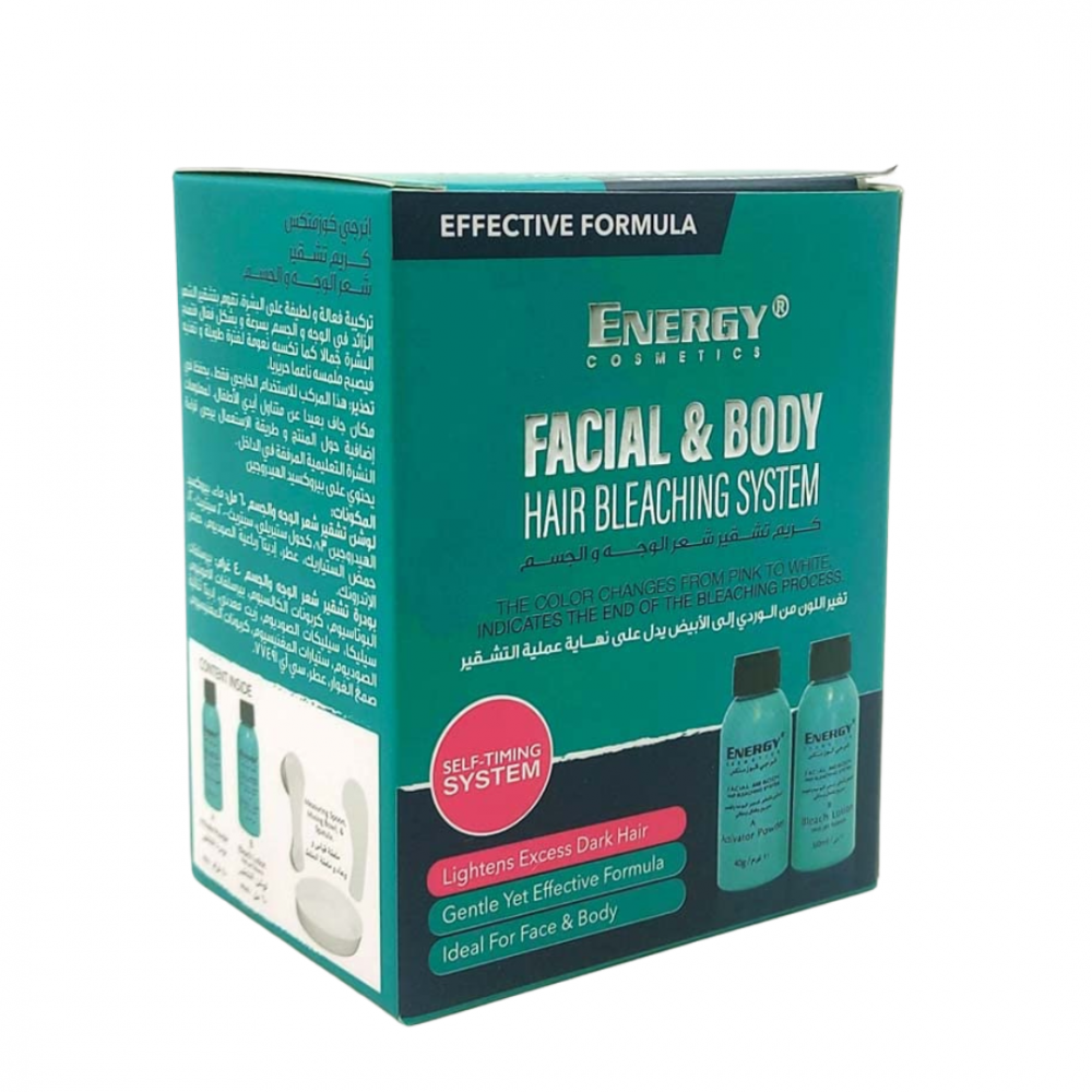 Energy Cosmetics Facial and Body Hair Bleaching System - Stay Beautiful