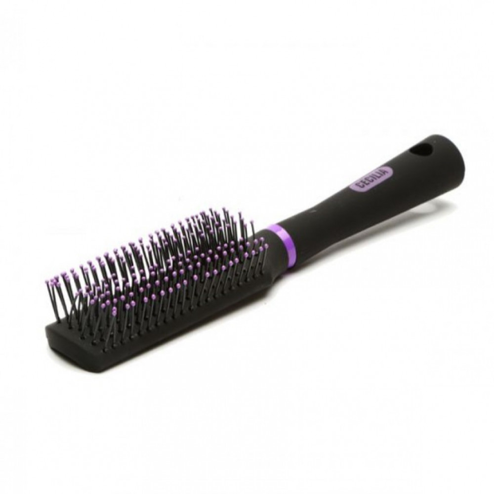 Cecilia Large Rectangular Hair Brush - Purple & Black - Stay Beautiful