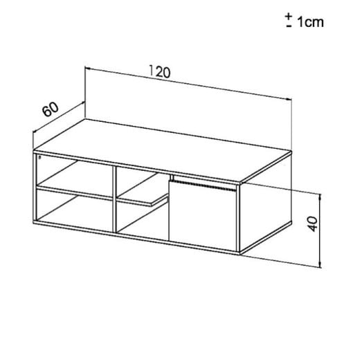 طاولة وسط رمادي مع  ابيض-موديل Elm