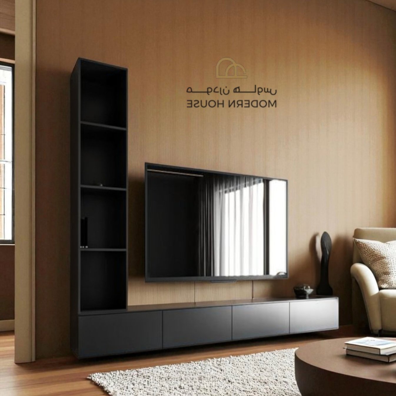 طاولة تلفاز معلقه  لون اسود-موديل Lusy plus