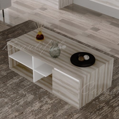 طاولة وسط رمادي مع  ابيض-موديل Elm