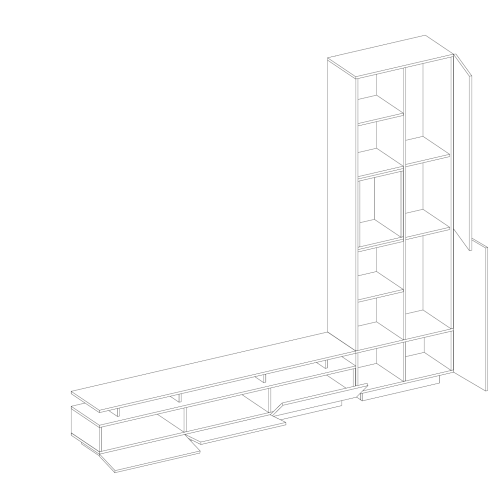 طاولة تلفاز اسود مع بني 2060 -موديل Alfa