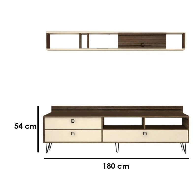 طاولة تلفزيون بني وبيج-موديل Tv49