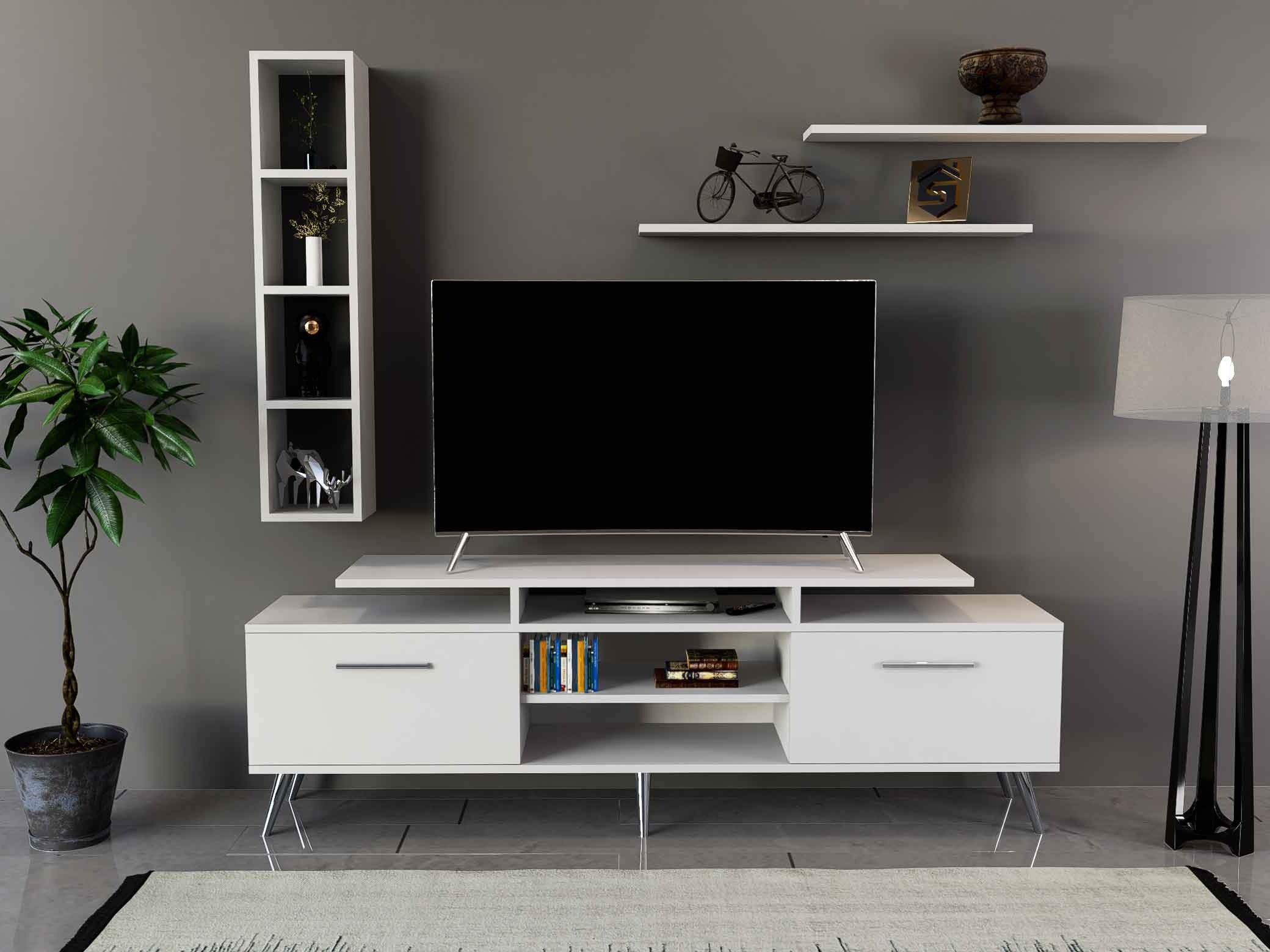 طاولة تلفزيون ابيض - موديل TV04