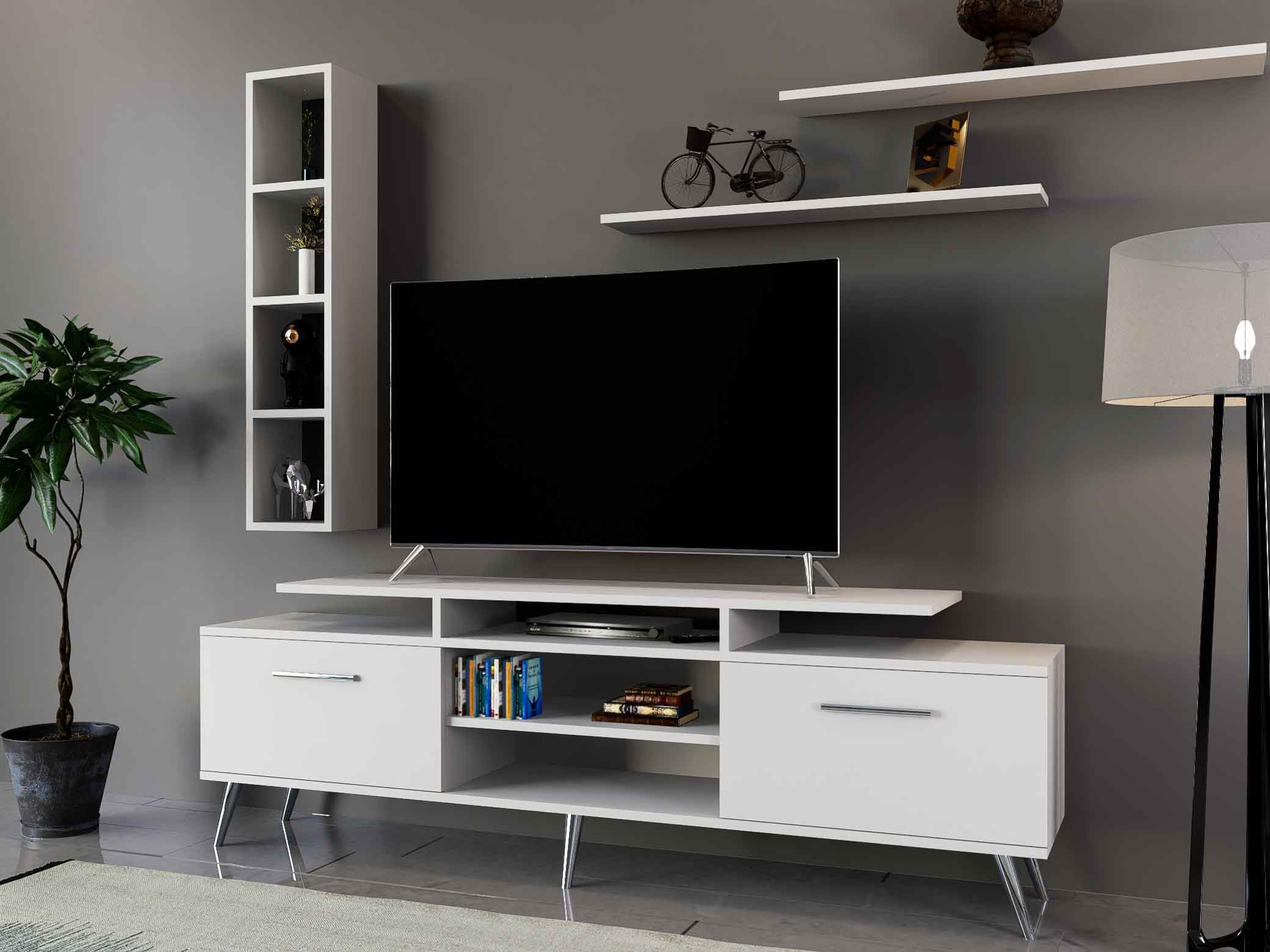 طاولة تلفزيون ابيض - موديل TV04