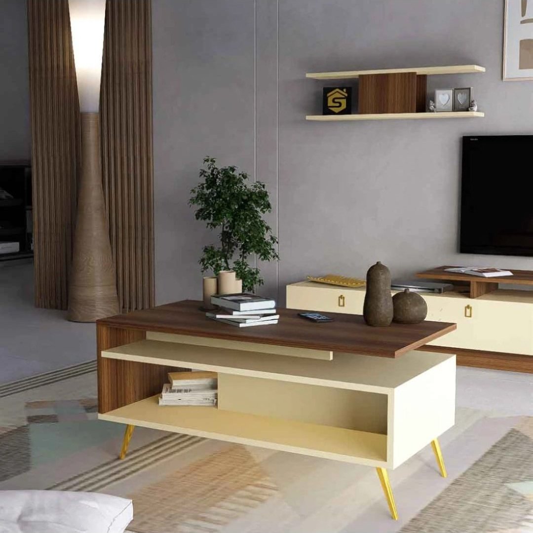 طاولة وسط بني3 و بيج -موديل Ct01