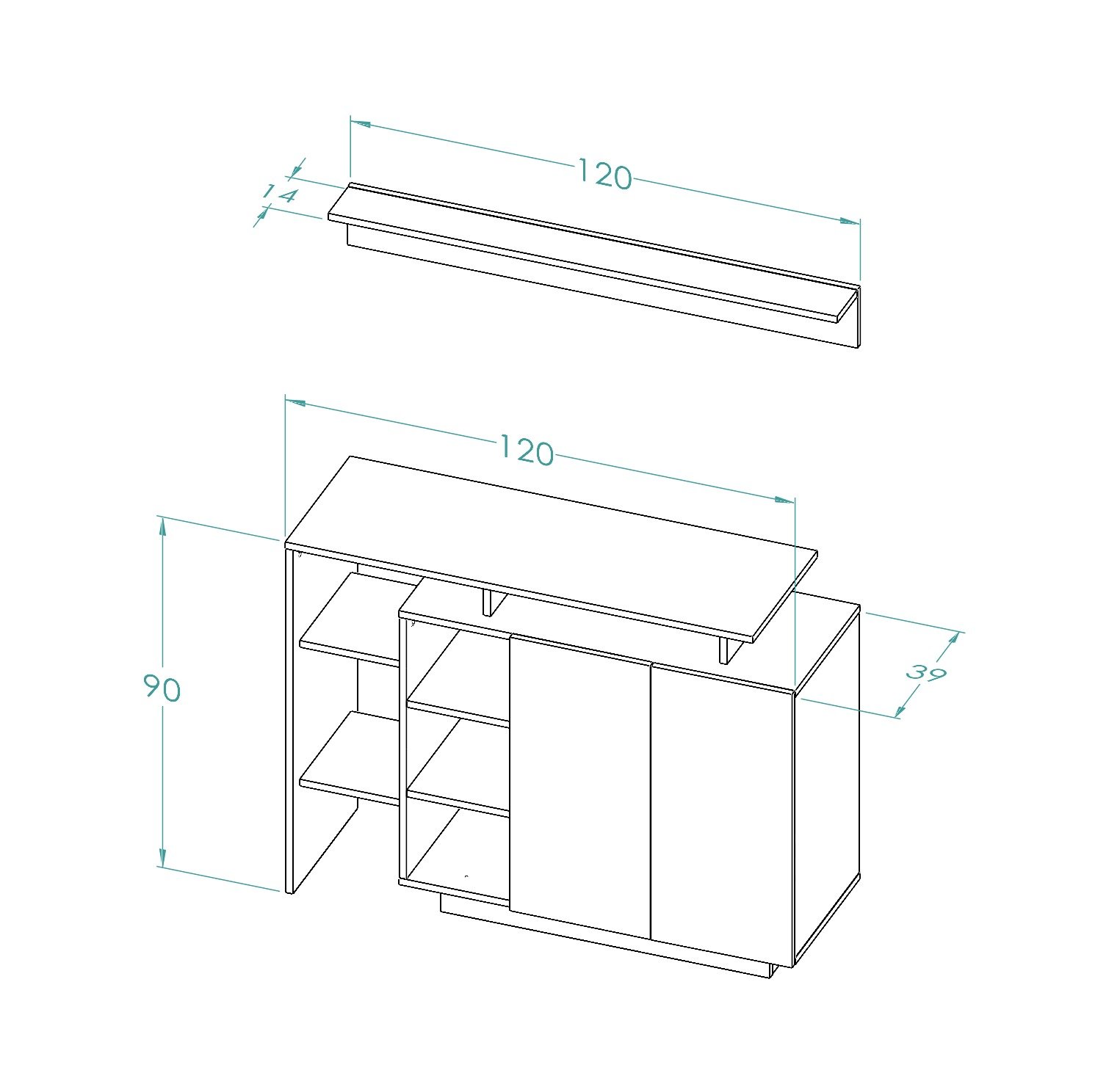 ركن كوفي  اسود مع رمادي غامق A- موديل Alfa