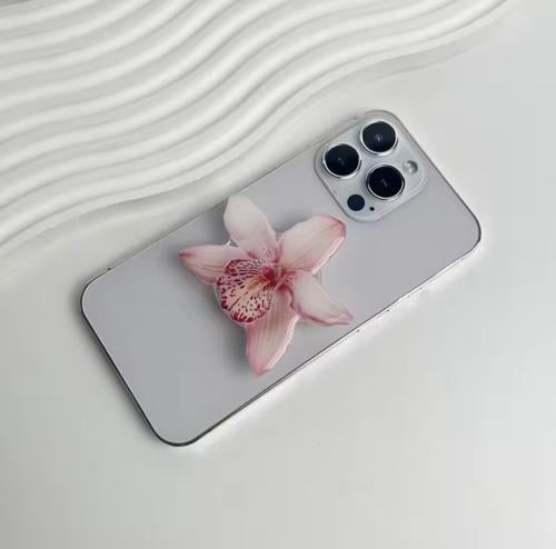 Flower phone grip