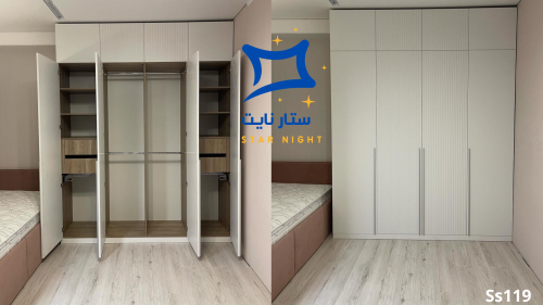 دولاب 200*280 مع 2 سرأير120*200 منجد مع 2 ادراج