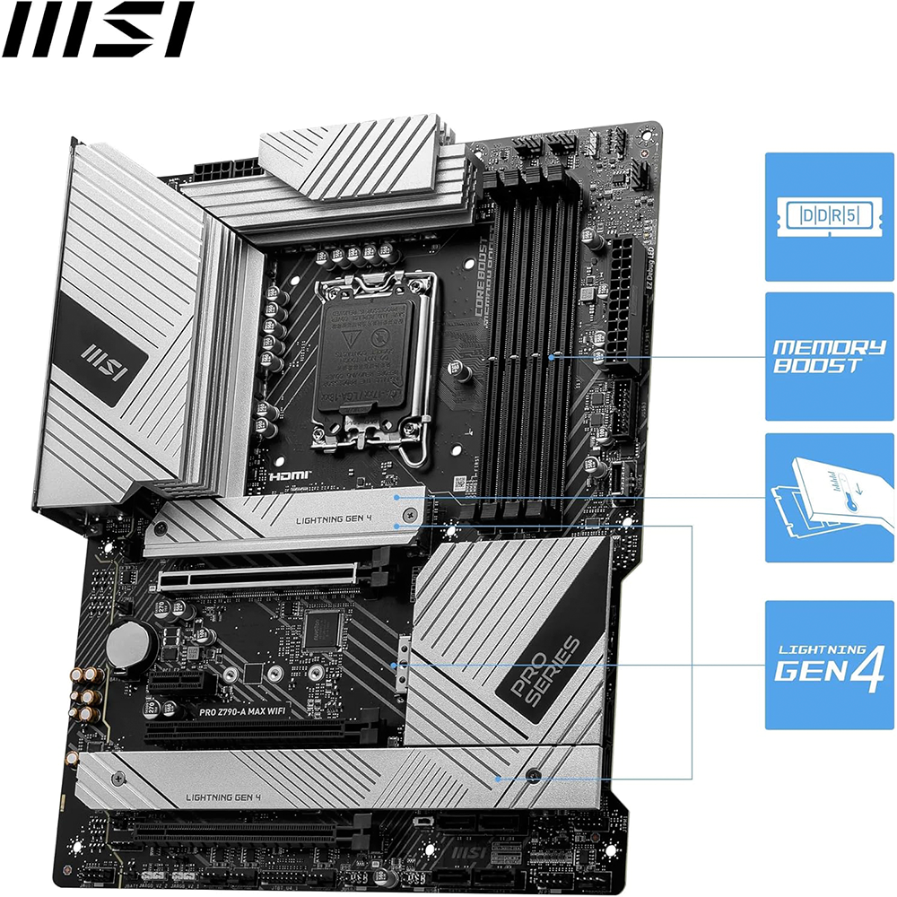 MSI PRO Z790-A MAX WIFI, LGA1700 Socket For intel CPUs Motherboard