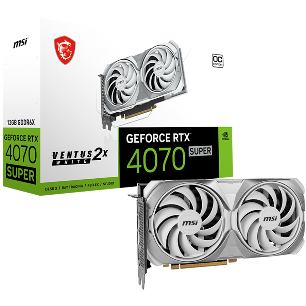 MSI GeForce RTX 4070 SUPER 12G VENTUS 2X WHITE OC Graphics Card