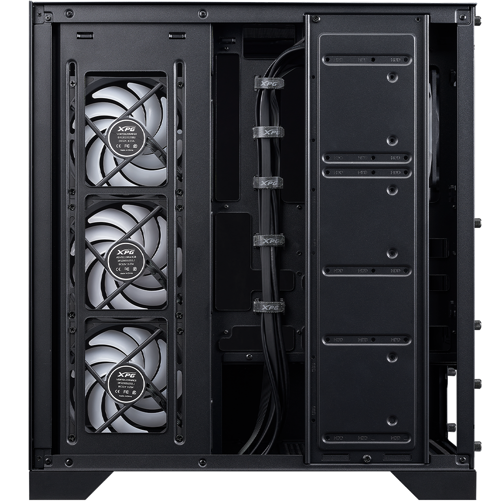 اكس بي جي INVADER X BTF كيس بي سي بحجم ATX Mid Tower مع 5 مراوح ARGB