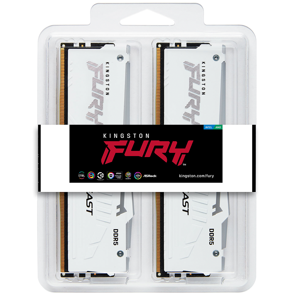 Kingston FURY Beast White DDR5 RGB 32GB 2x16GB 5600MT/s DDR5 CL40 RAM
