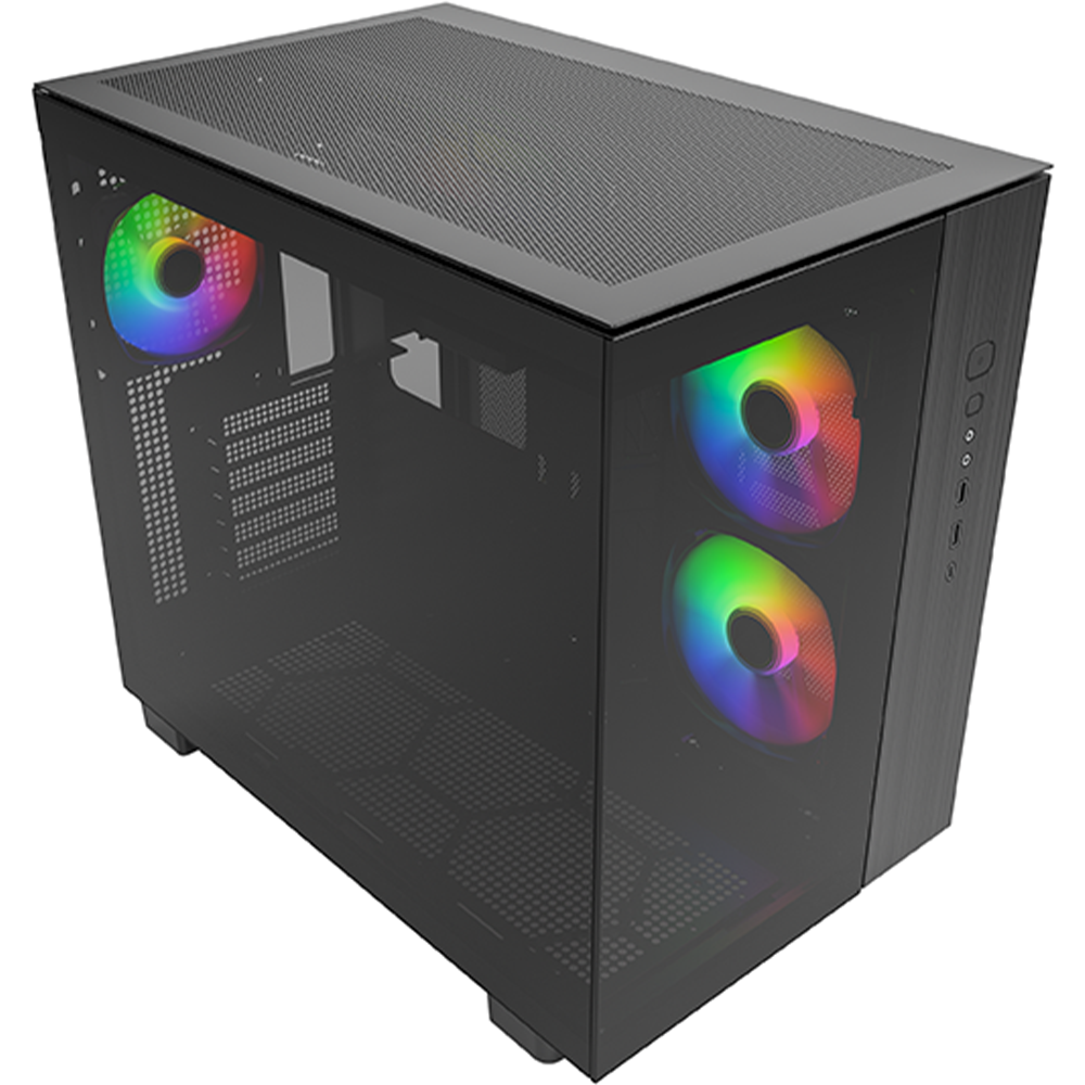 مونتيك KING 65 PRO كيس PC بحجم ATX Mid Tower مع 3 مراوح ARGB
