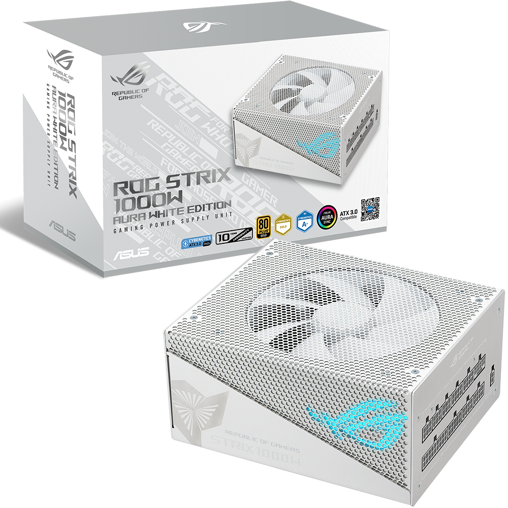 ASUS ROG STRIX 1000W Gold Aura White Edition 80 Plus Gold Power Supply