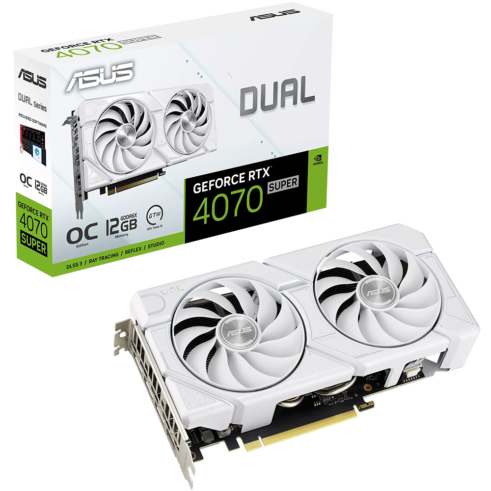 ASUS Dual GeForce RTX 4070 SUPER EVO White OC Edition 12GB