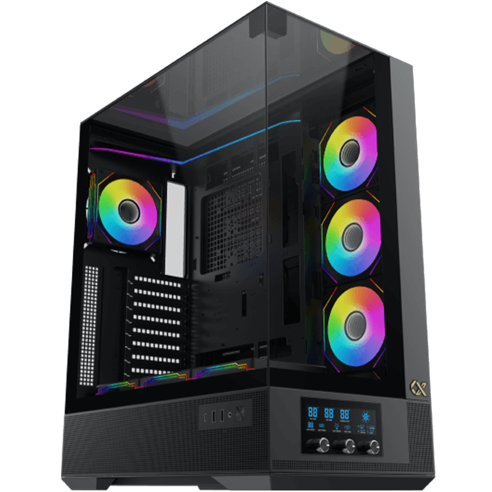 زيجماتيك Vision Pro كيس بي سي بحجم E-ATX Mid Tower مع 8 مراوح ARGB