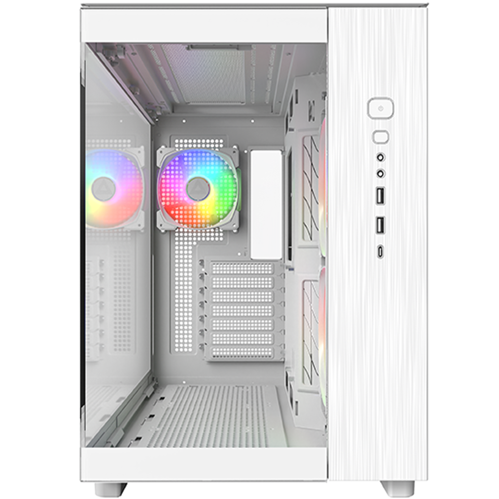 مونتيك KING 65 PRO كيس PC بحجم ATX Mid Tower مع 3 مراوح ARGB