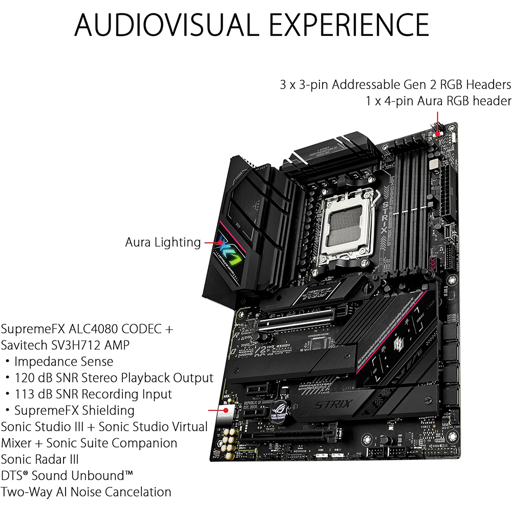 ASUS ROG STRIX B650E-F GAMING WIFI AM5 Socket For AMD CPUs ASUS ROG STRIX B650E-F GAMING WIFI AM5 Socket For AMD CPUs
