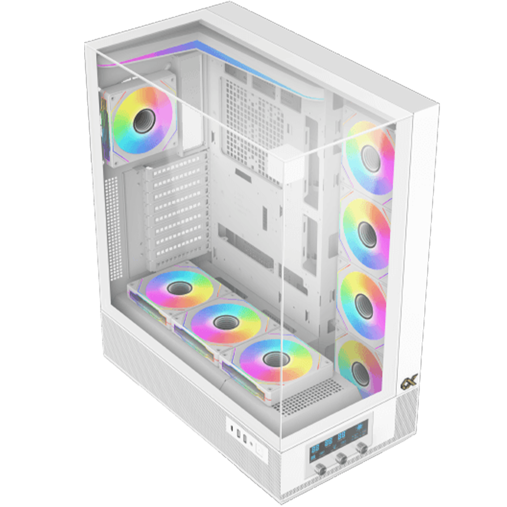 زيجماتيك Vision Pro كيس بي سي بحجم E-ATX Mid Tower مع 8 مراوح ARGB