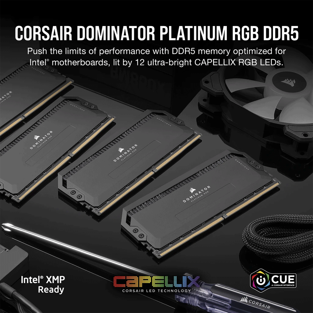 Corsair DOMINATOR PLATINUM RGB 64GB (2x32GB) DDR5 5200MHz C40 RAM Kit