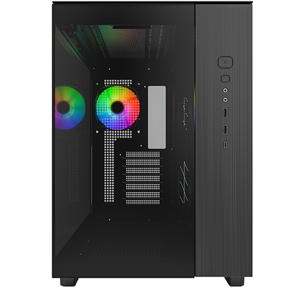 مونتيك KING 65 PRO كيس PC بحجم ATX Mid Tower مع 3 مراوح ARGB