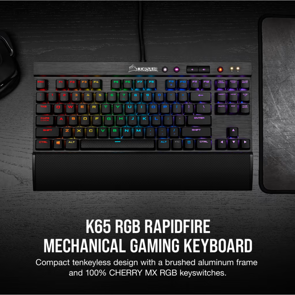 Corsair K65 RGB RAPIDFIRE Mechanical Gaming Keyboard CHERRY MX Speed