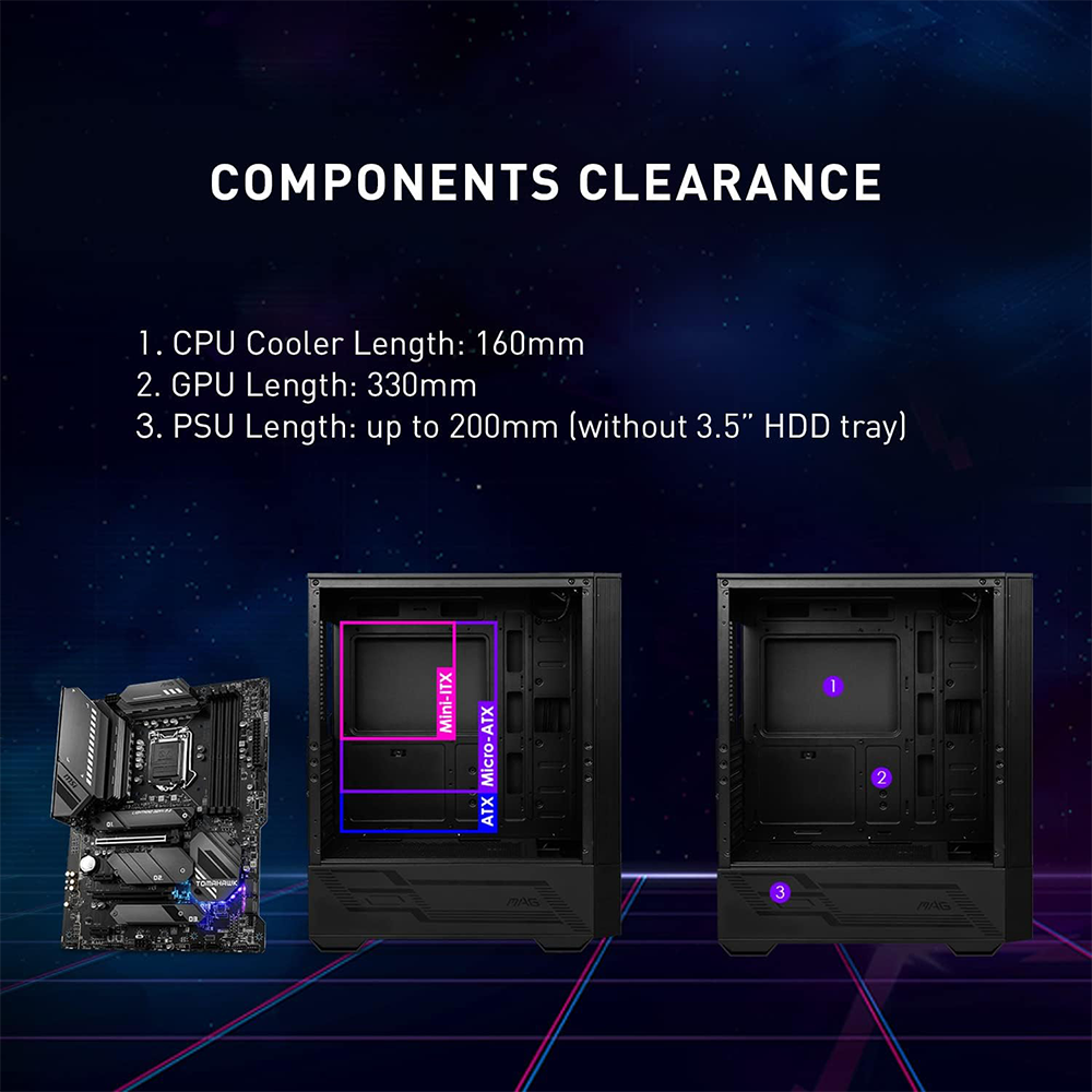 MSI MAG FORGE 112R ATX Mid Tower PC Case With 4x ARGB Fans