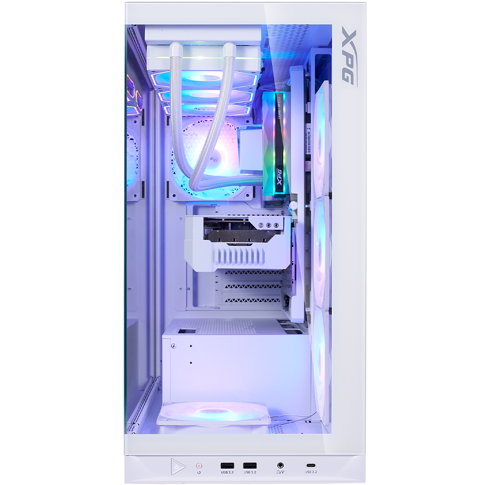 اكس بي جي INVADER X BTF كيس بي سي بحجم ATX Mid Tower مع 5 مراوح ARGB