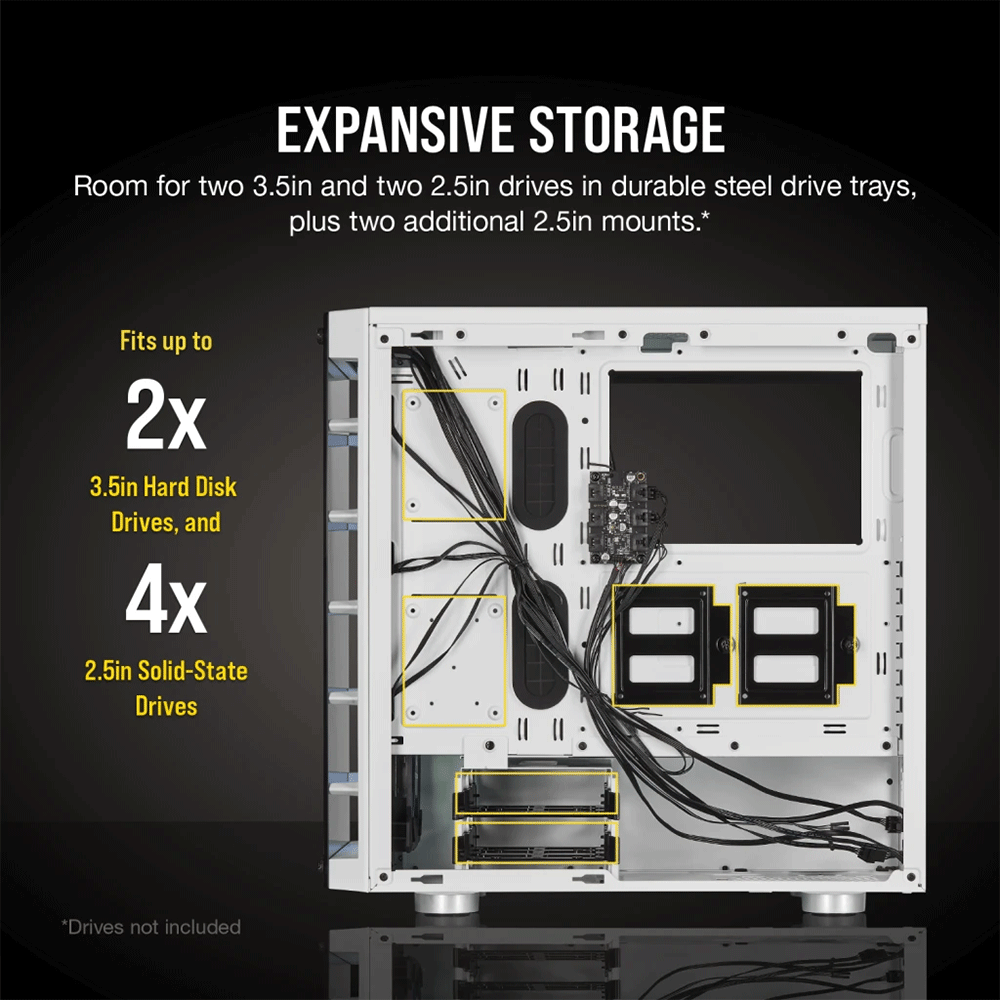 Corsair iCUE 465X RGB Mid-Tower ATX Smart Case — White