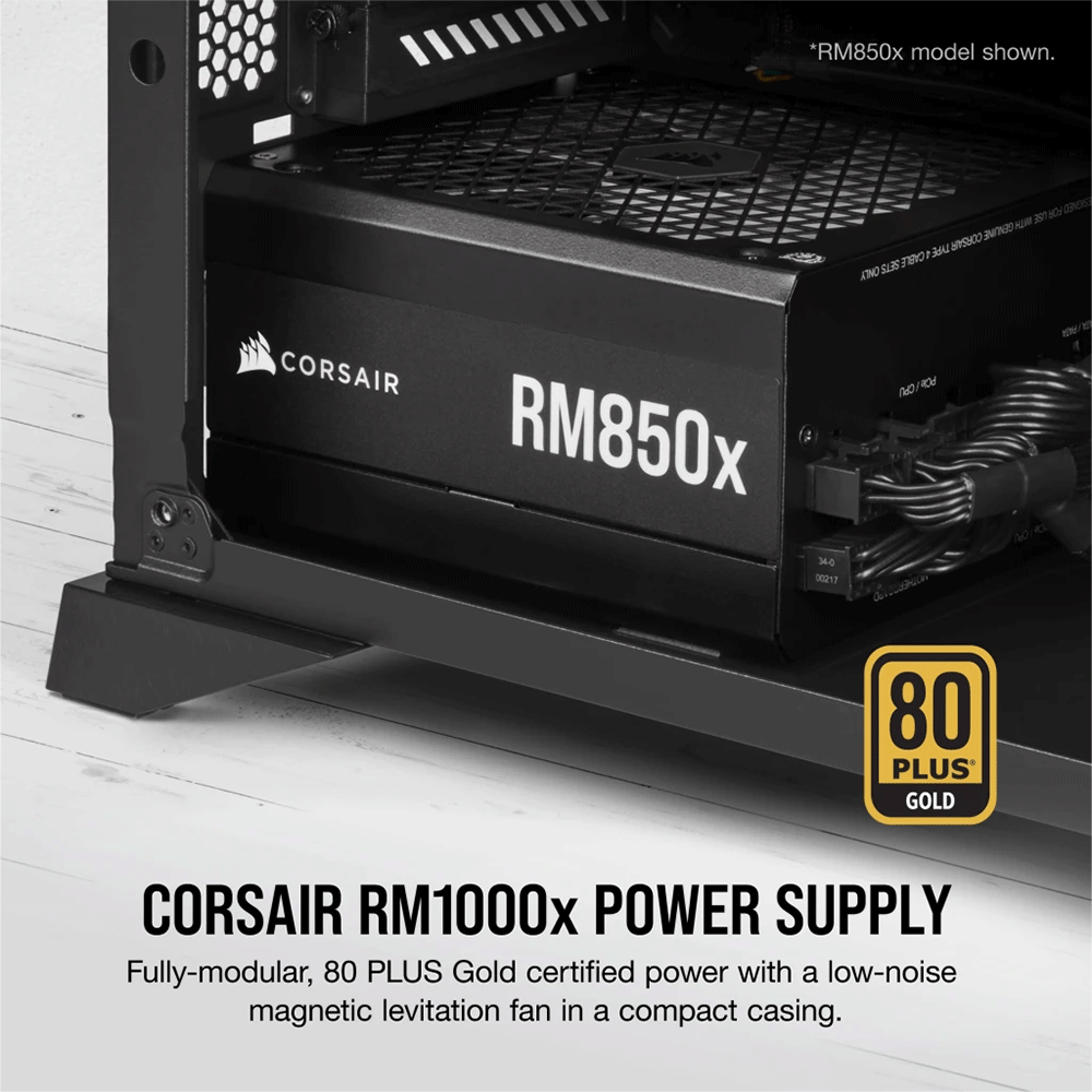 Corsair RM1000x, 1000 Watt 80 PLUS Gold Fully Modular ATX Power Supply