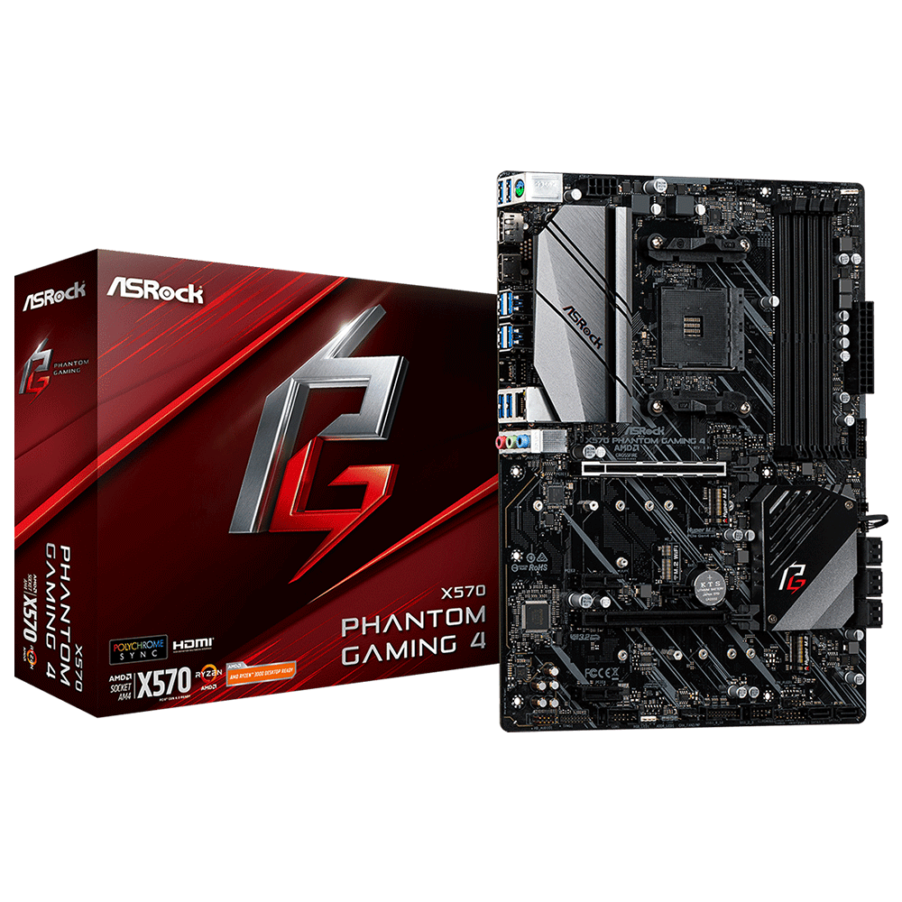 ASRock X570 Phantom Gaming 4 Socket AM4 For AMD Ryzen Motherboard